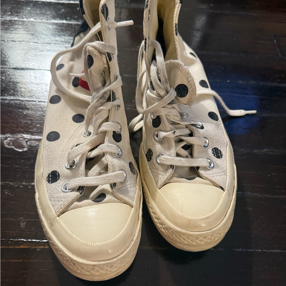 Polka Dot High-Top Sneakers